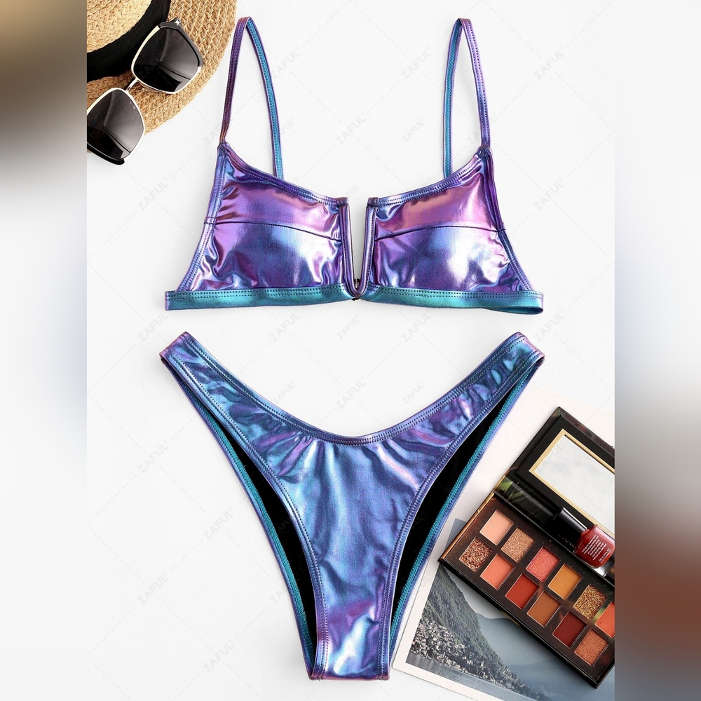 ZAFUL Metallic V Wired Cheeky Bikini